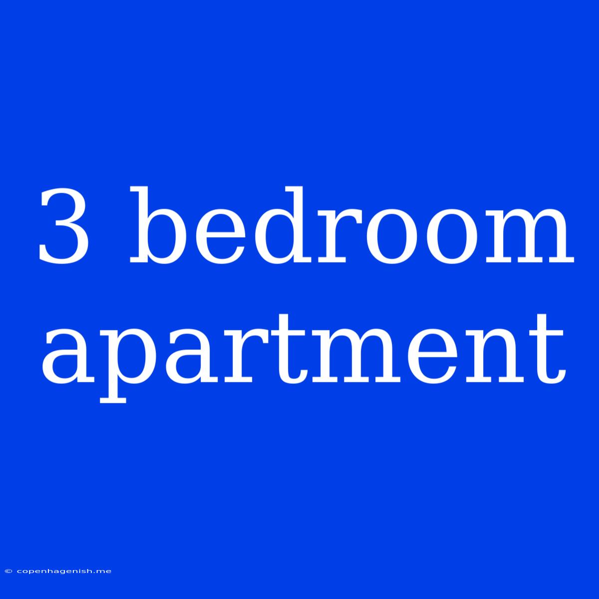 3 Bedroom Apartment