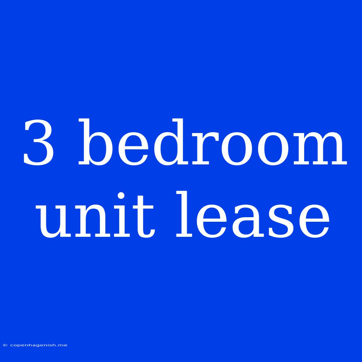 3 Bedroom Unit Lease