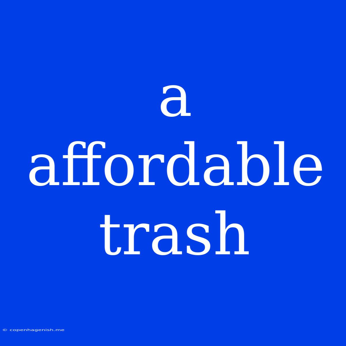 A Affordable Trash