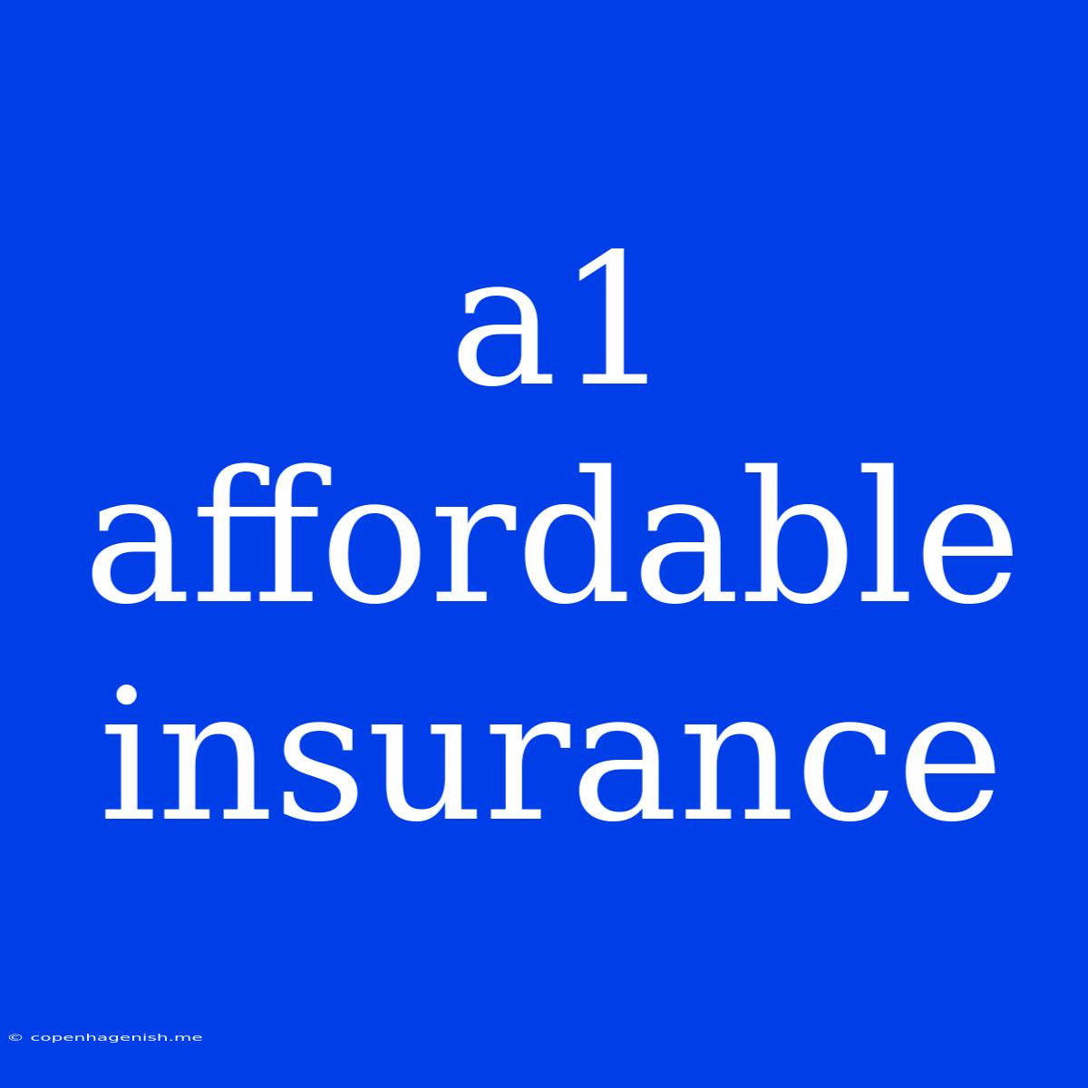 A1 Affordable Insurance