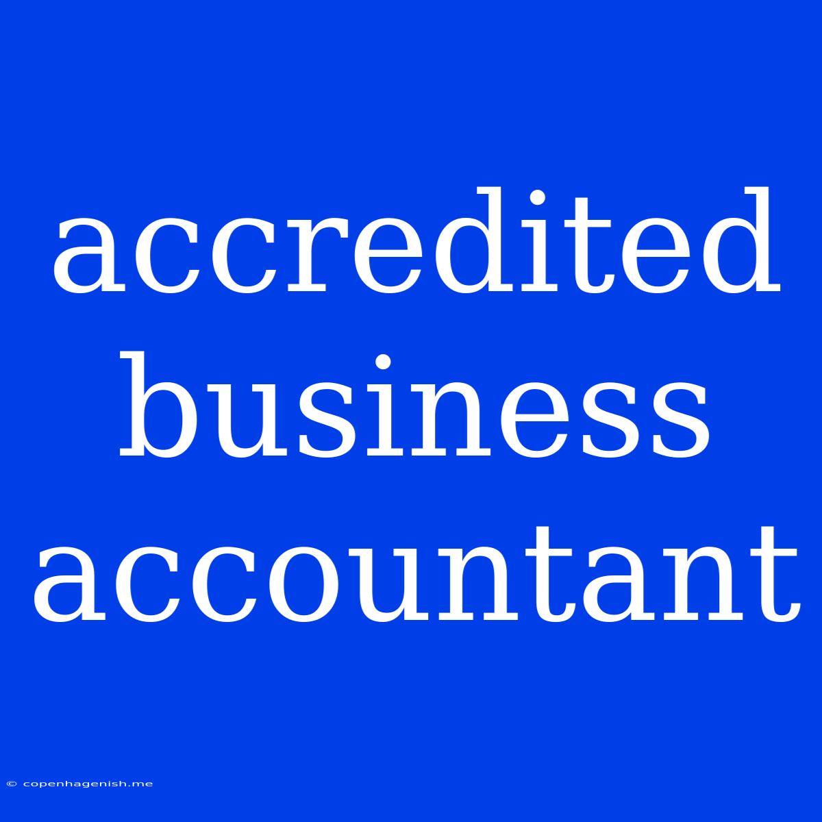 Accredited Business Accountant