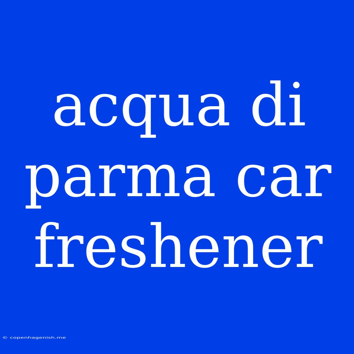 Acqua Di Parma Car Freshener