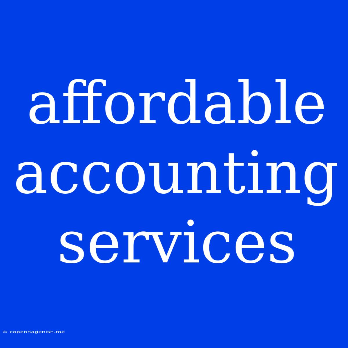 Affordable Accounting Services