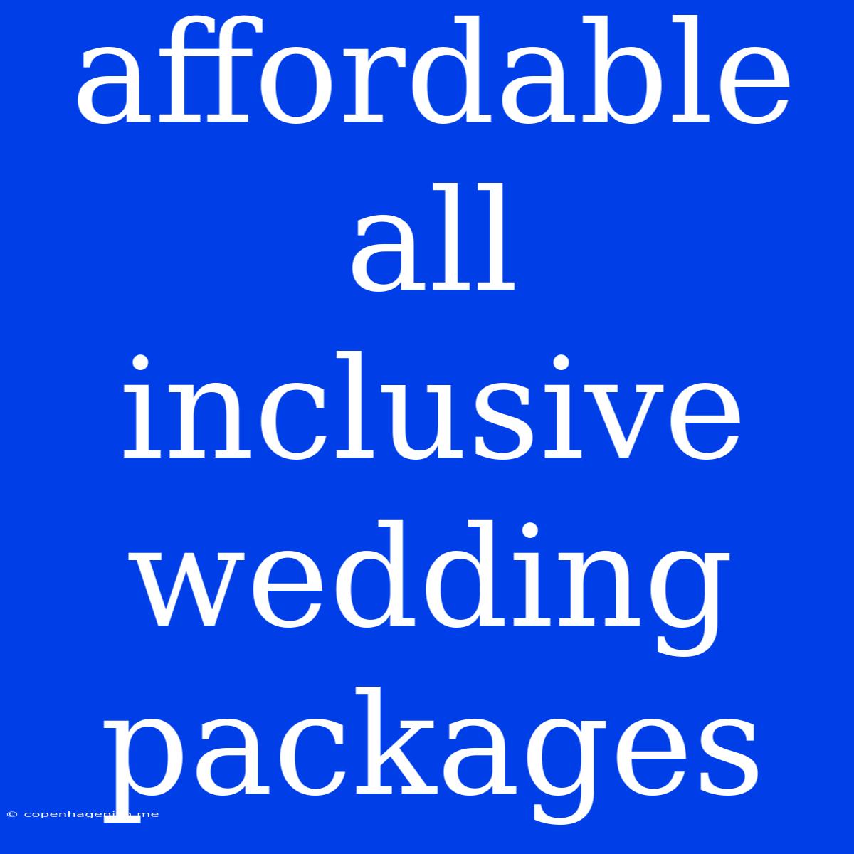 Affordable All Inclusive Wedding Packages