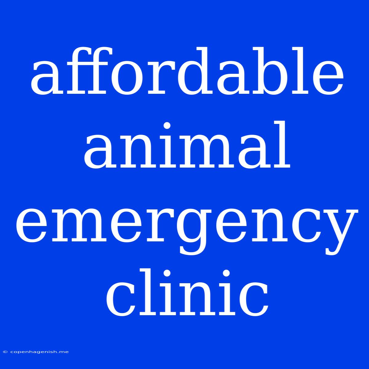 Affordable Animal Emergency Clinic