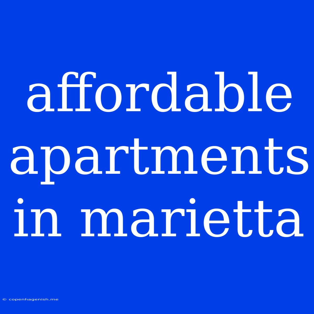 Affordable Apartments In Marietta