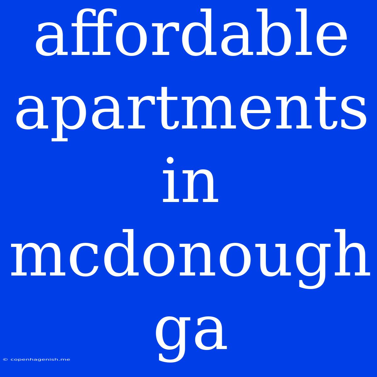 Affordable Apartments In Mcdonough Ga