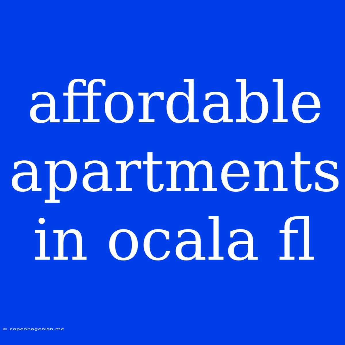 Affordable Apartments In Ocala Fl