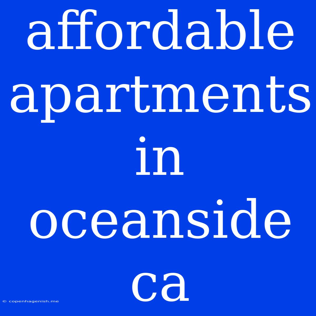 Affordable Apartments In Oceanside Ca