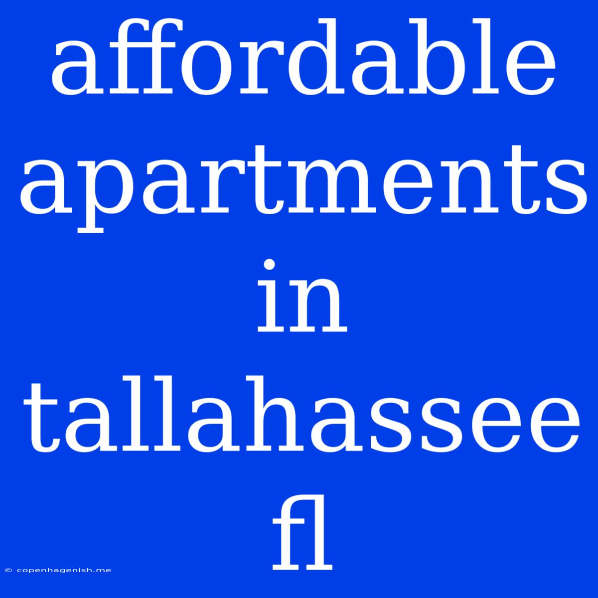 Affordable Apartments In Tallahassee Fl