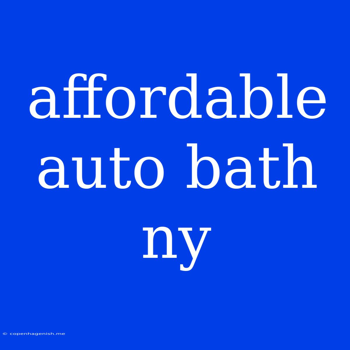 Affordable Auto Bath Ny