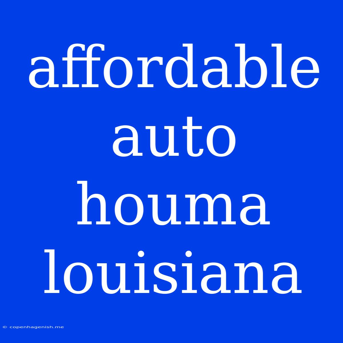 Affordable Auto Houma Louisiana