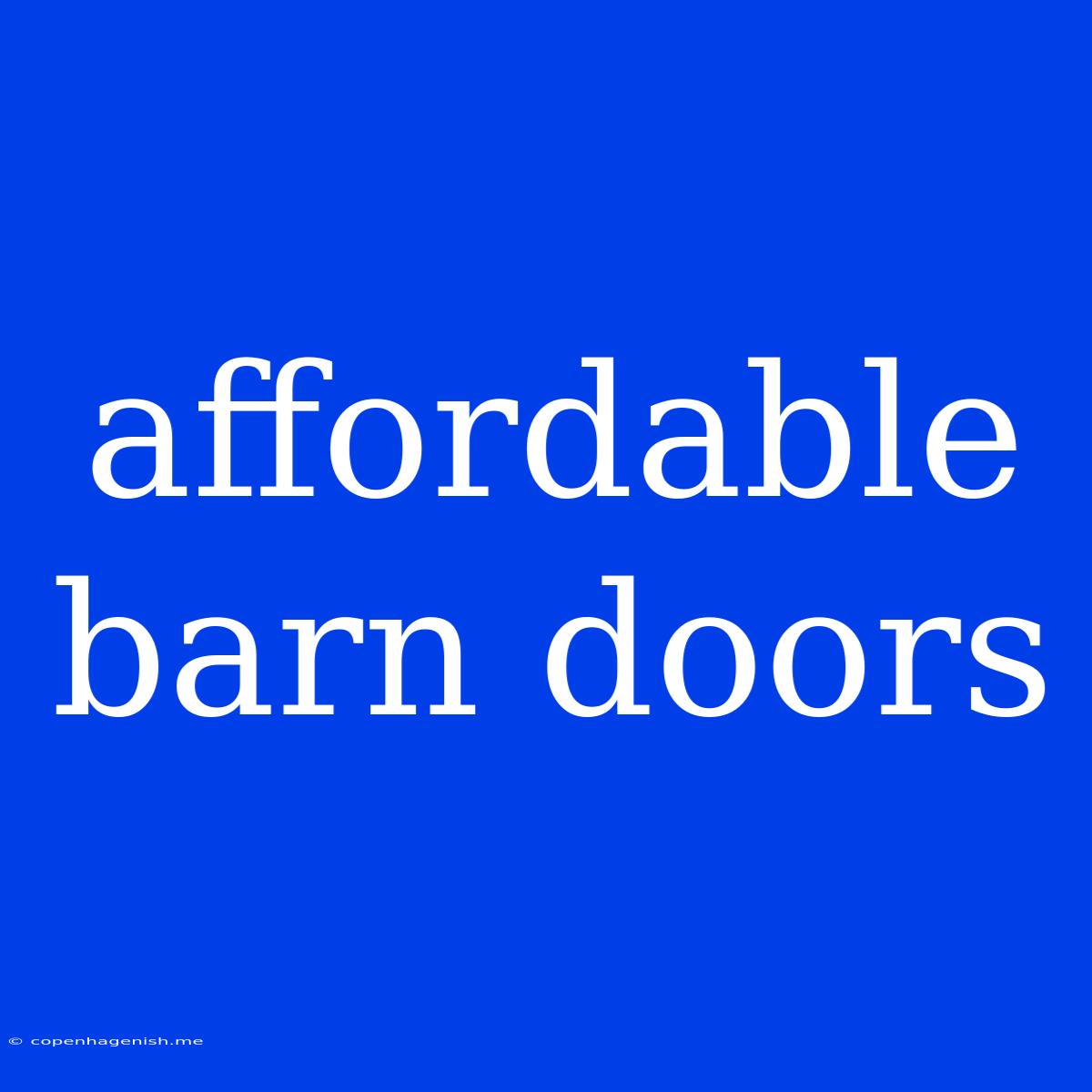 Affordable Barn Doors