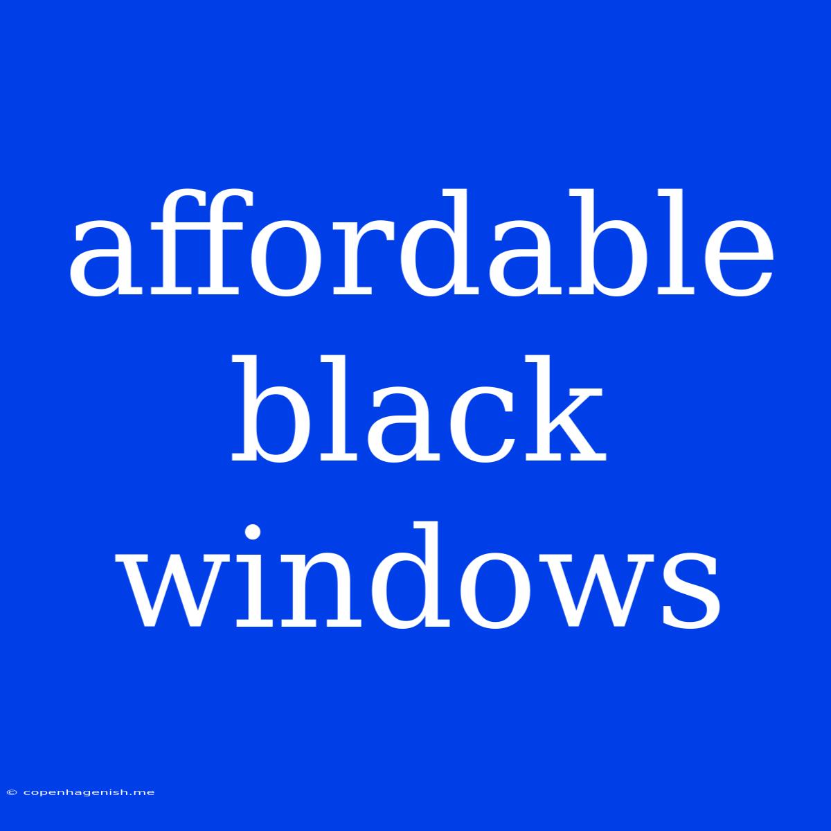 Affordable Black Windows