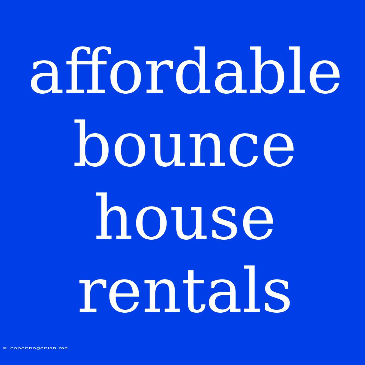 Affordable Bounce House Rentals