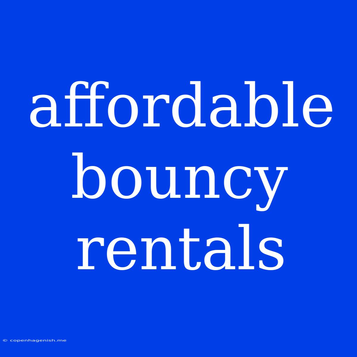 Affordable Bouncy Rentals