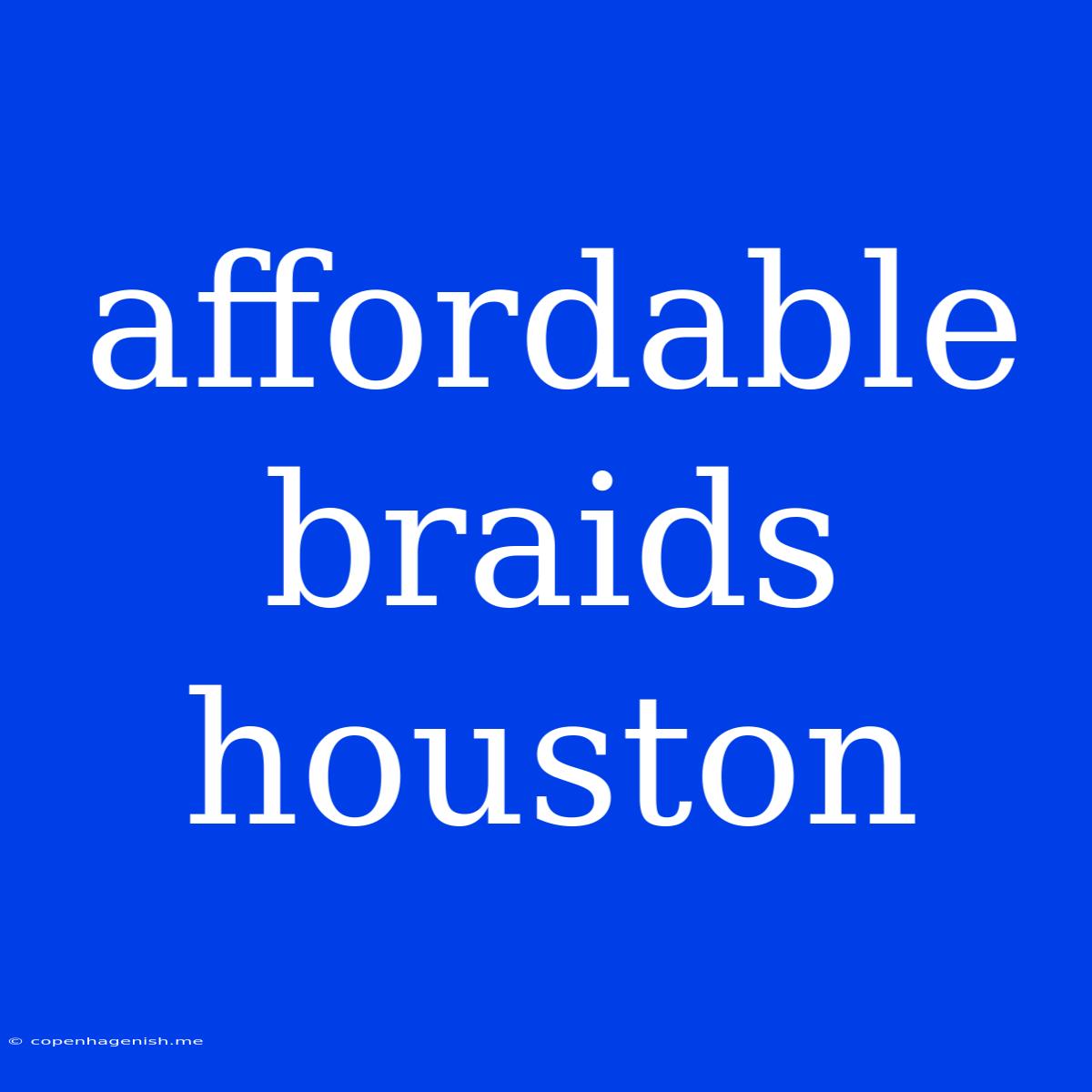 Affordable Braids Houston