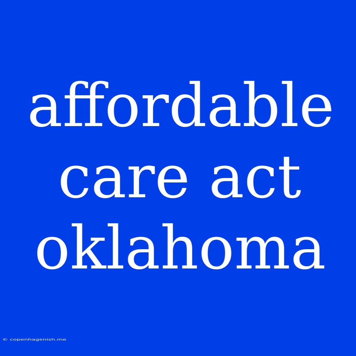 Affordable Care Act Oklahoma