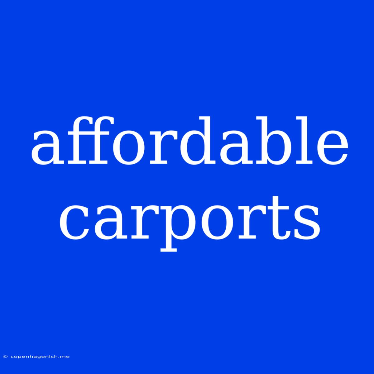 Affordable Carports