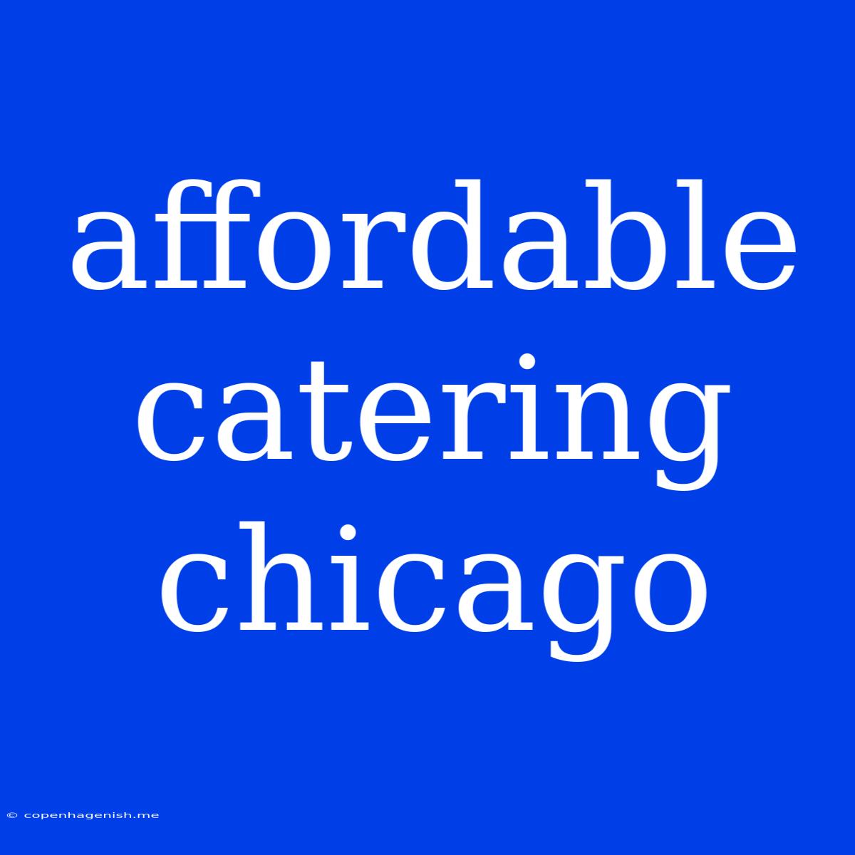 Affordable Catering Chicago