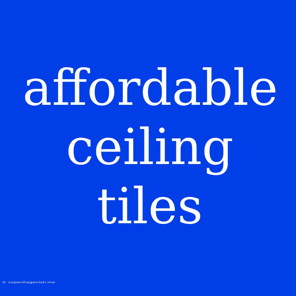 Affordable Ceiling Tiles