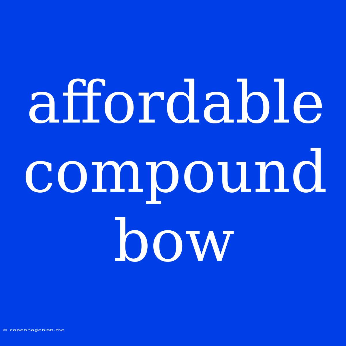 Affordable Compound Bow