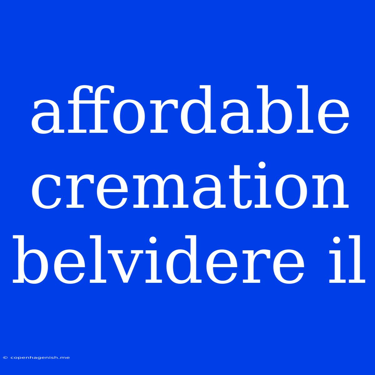 Affordable Cremation Belvidere Il