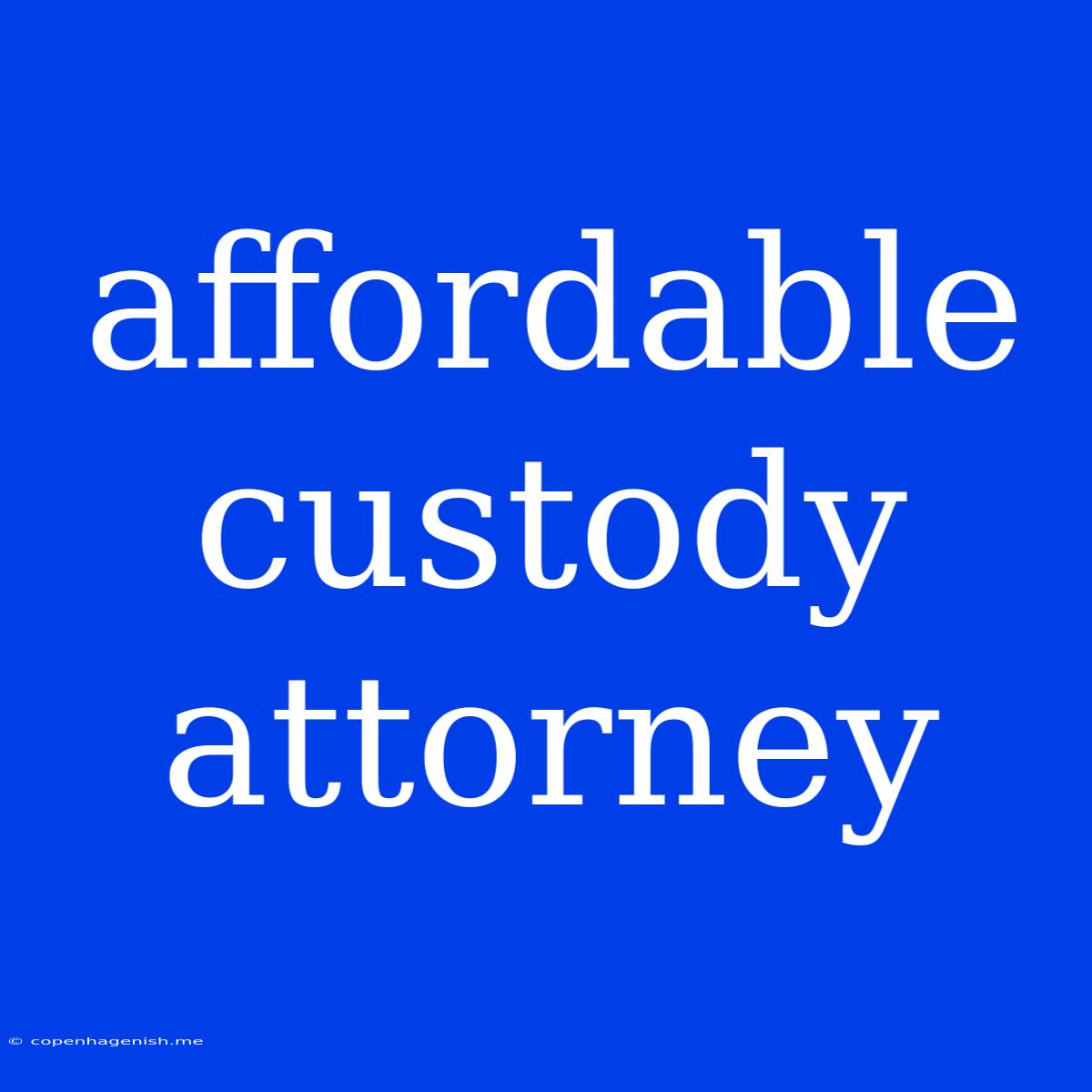 Affordable Custody Attorney