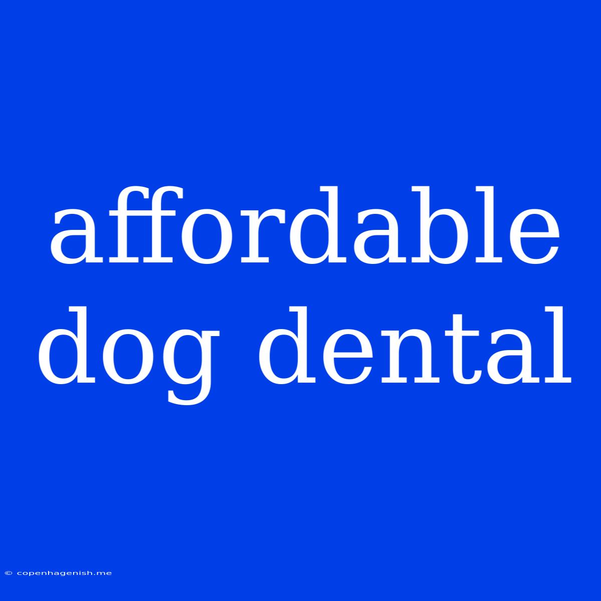 Affordable Dog Dental