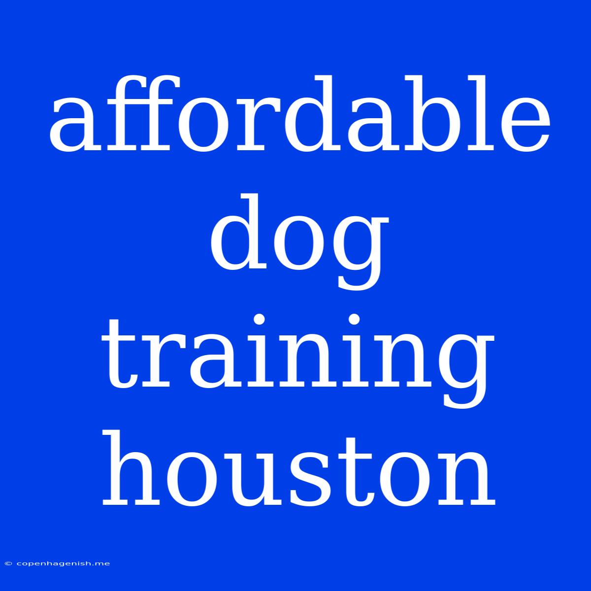 Affordable Dog Training Houston