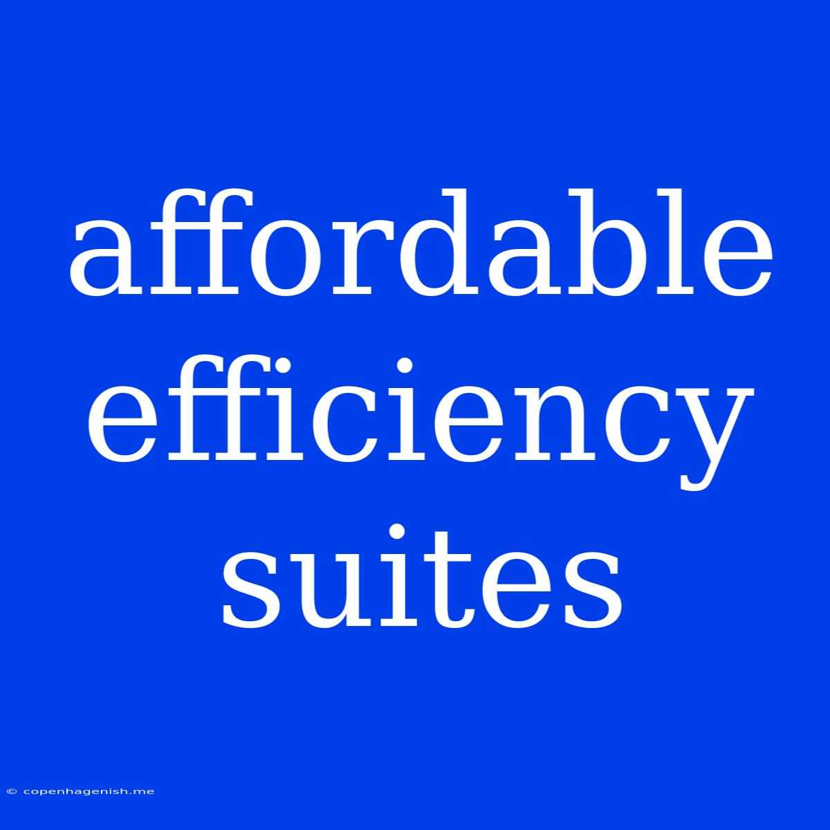 Affordable Efficiency Suites