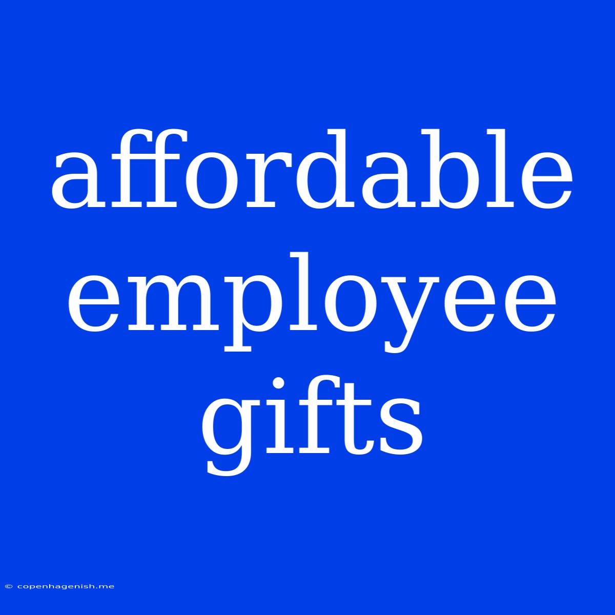 Affordable Employee Gifts