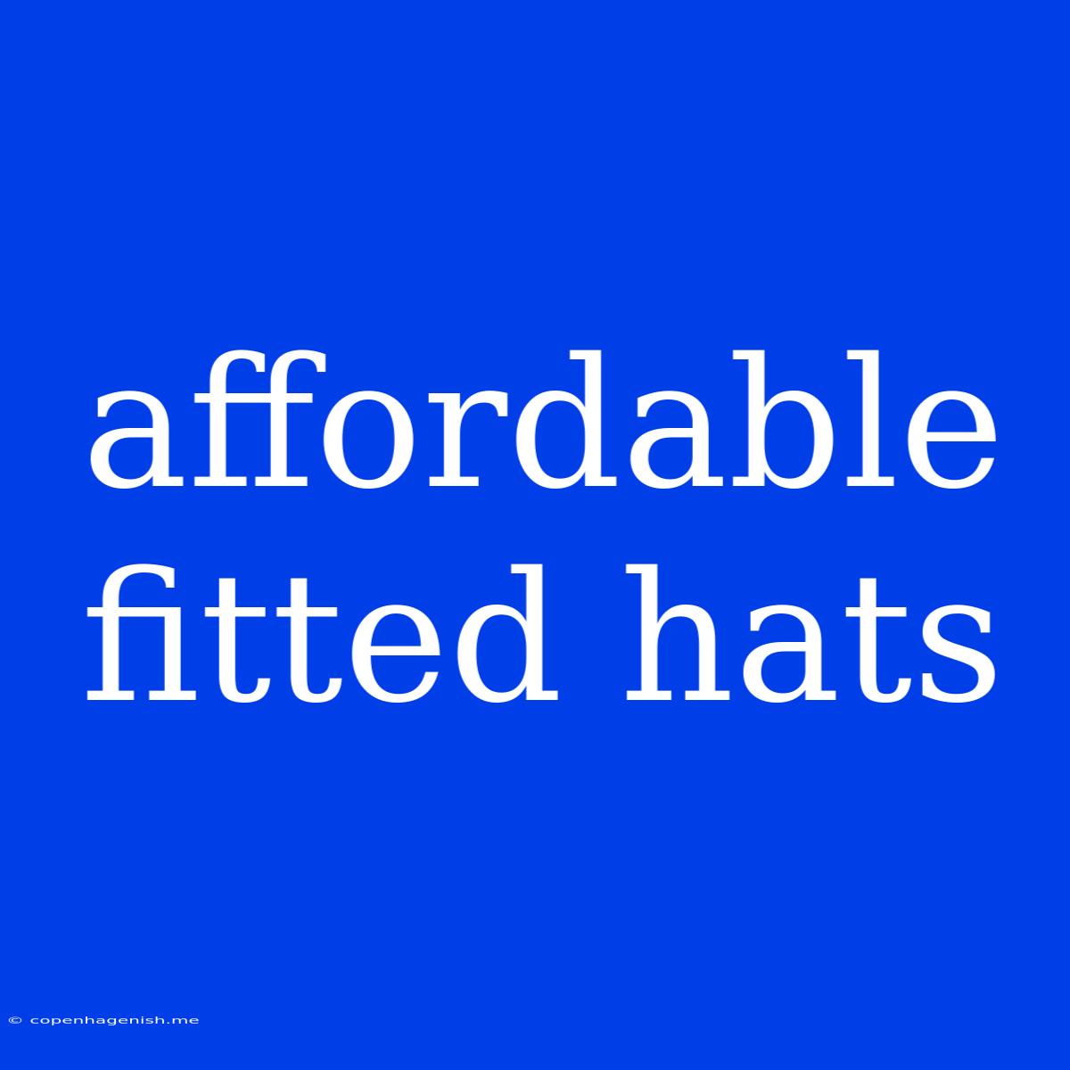 Affordable Fitted Hats