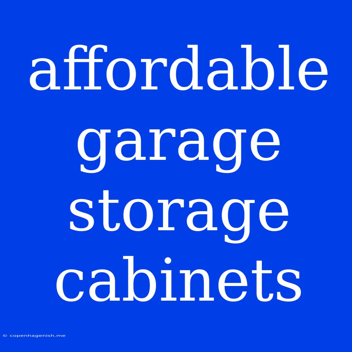 Affordable Garage Storage Cabinets