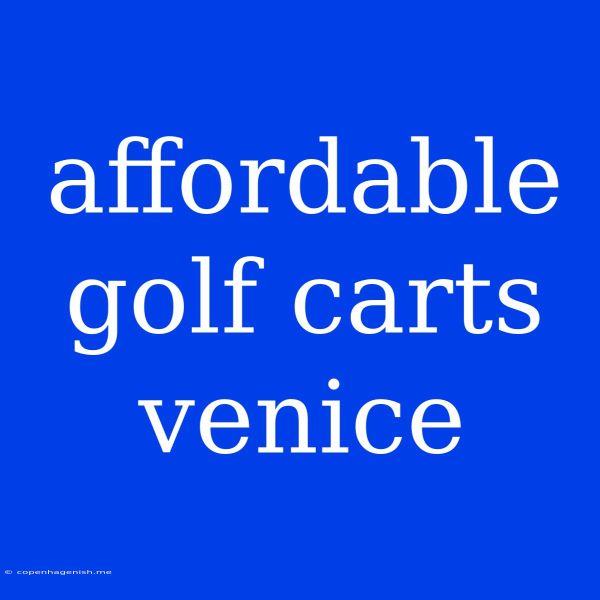 Affordable Golf Carts Venice