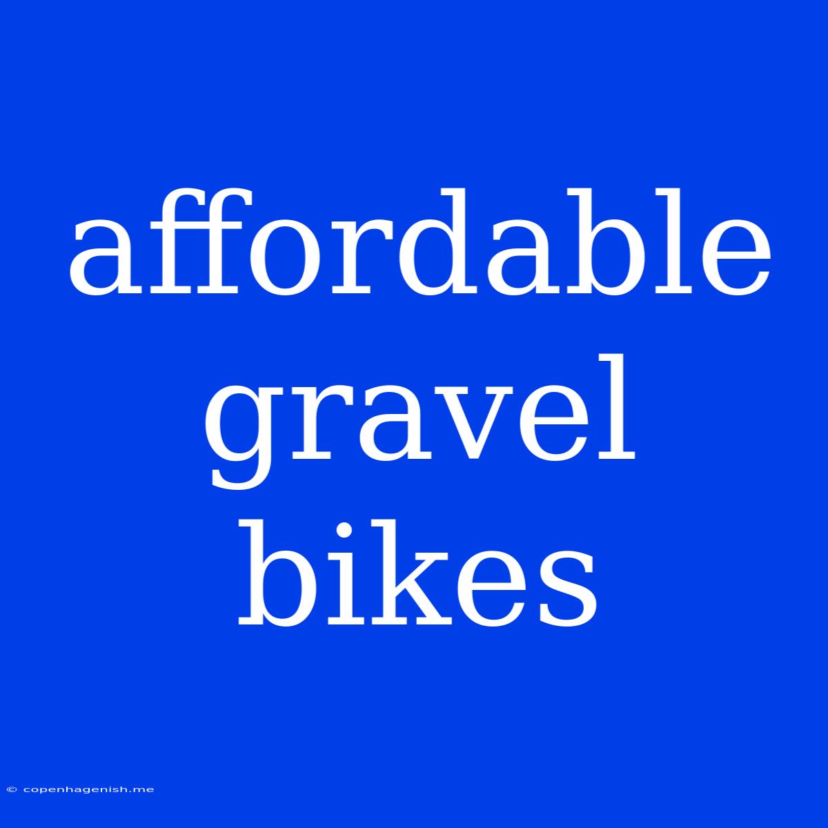 Affordable Gravel Bikes