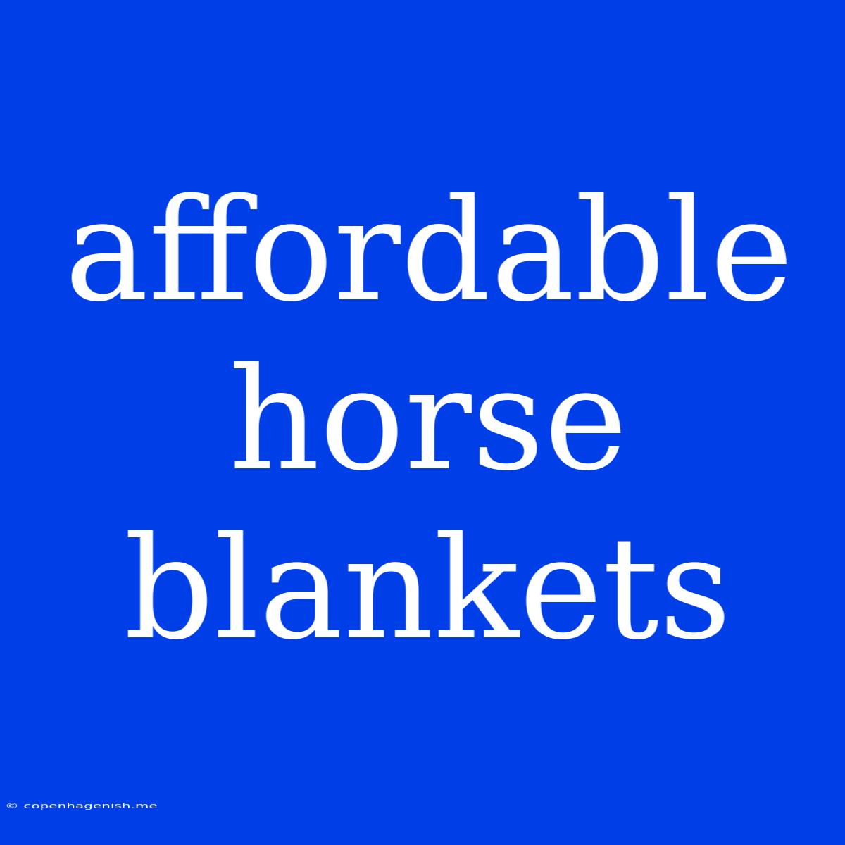 Affordable Horse Blankets