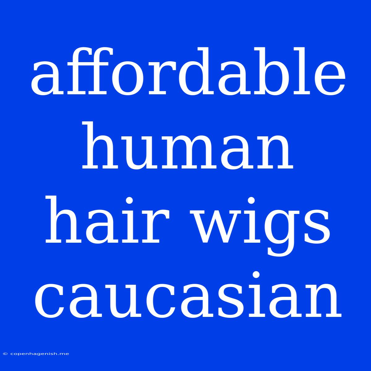 Affordable Human Hair Wigs Caucasian