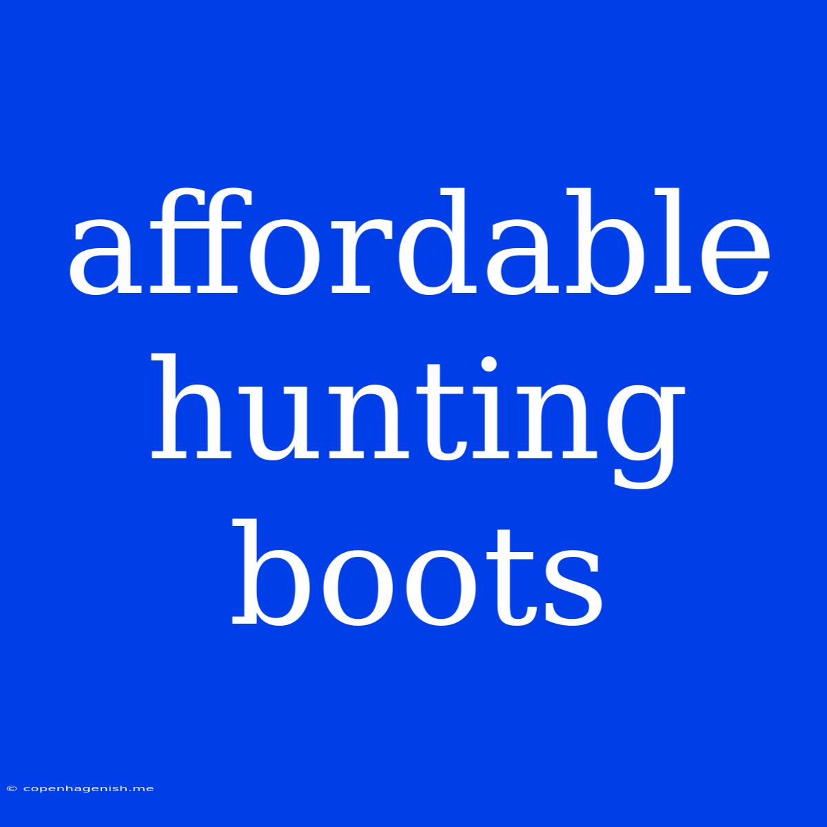 Affordable Hunting Boots