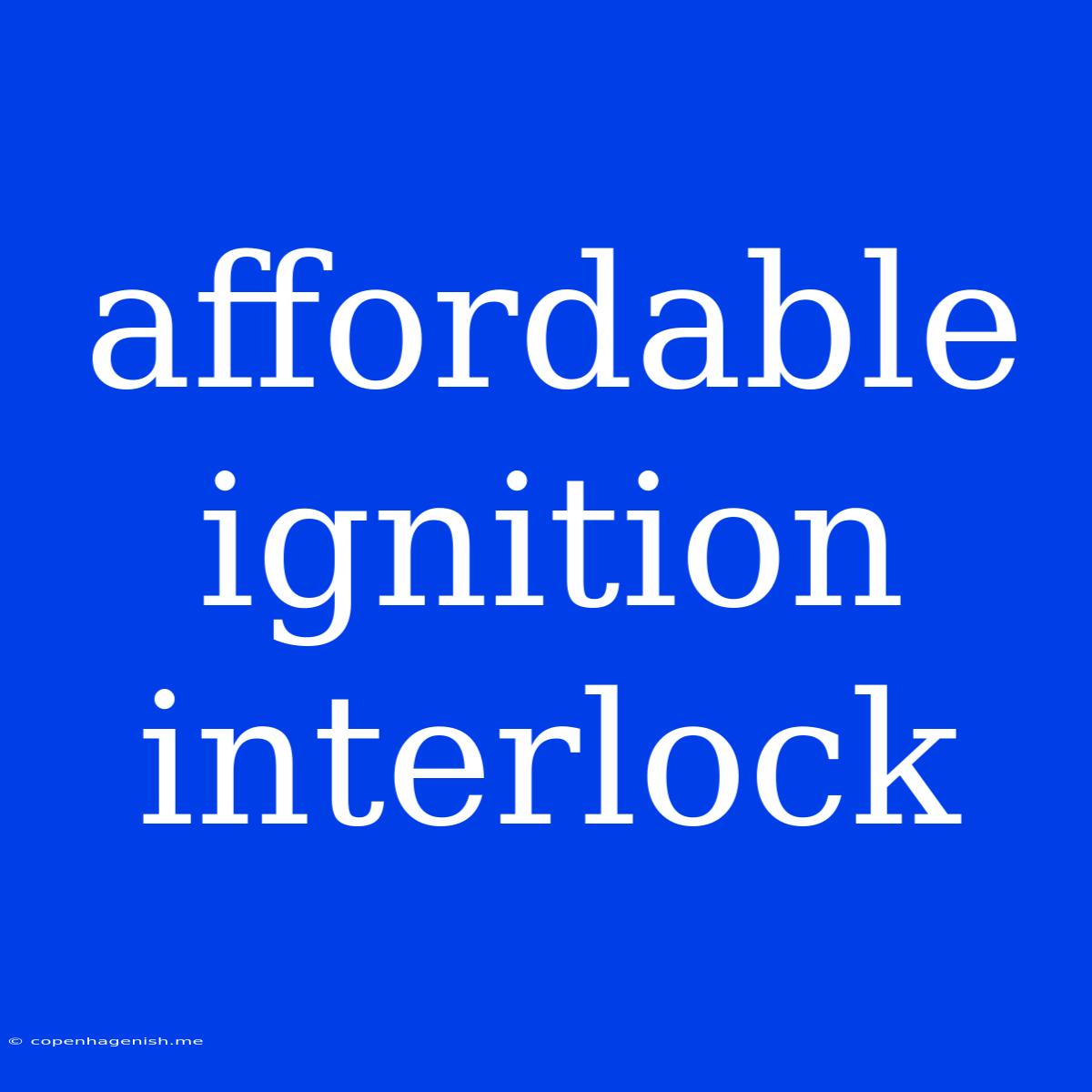 Affordable Ignition Interlock