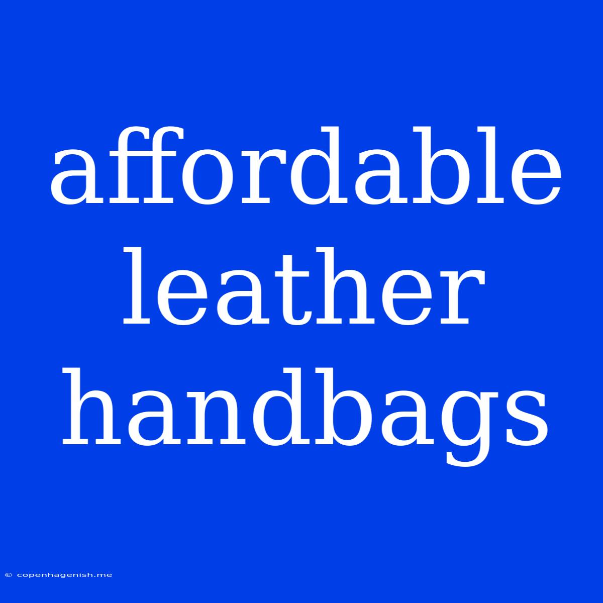 Affordable Leather Handbags