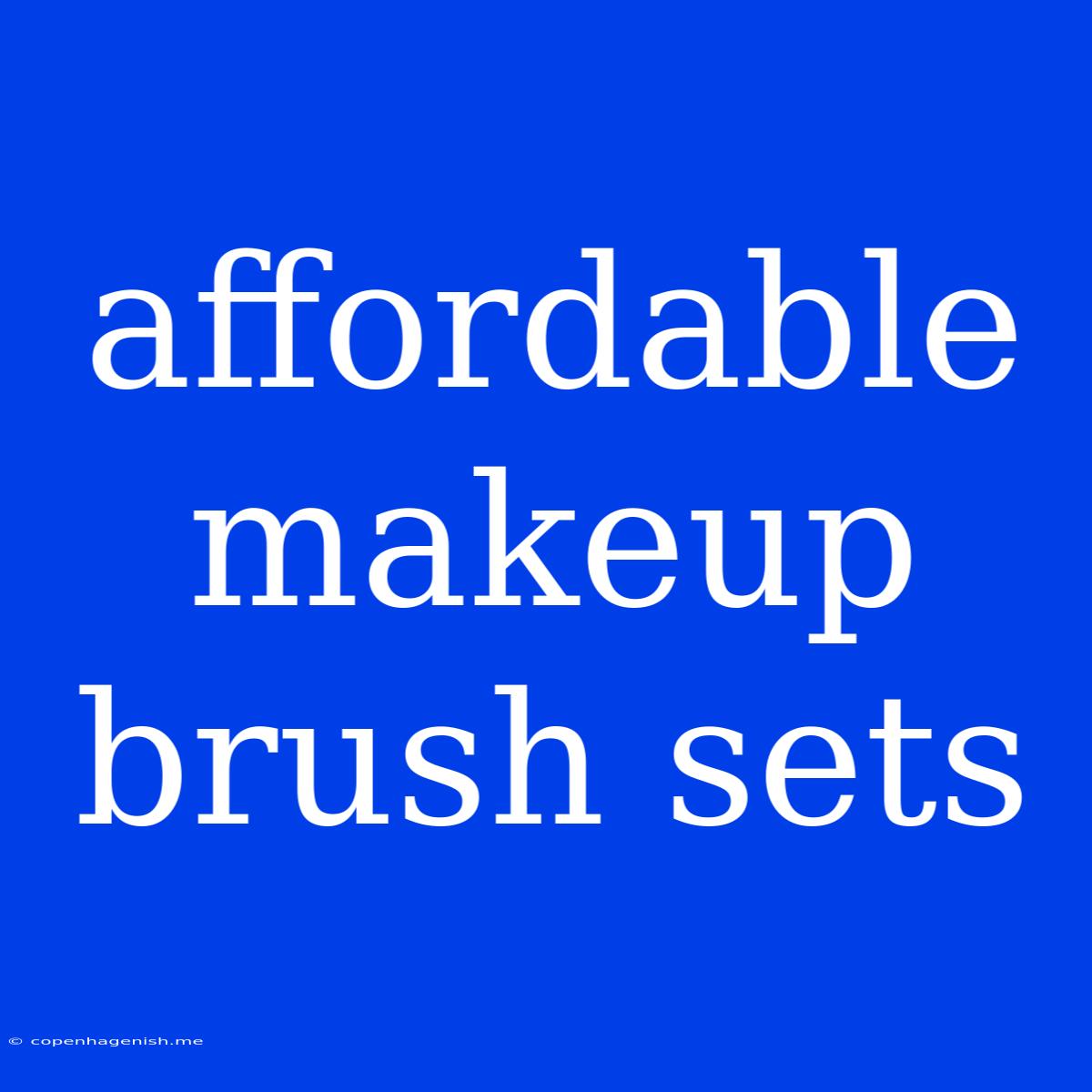 Affordable Makeup Brush Sets