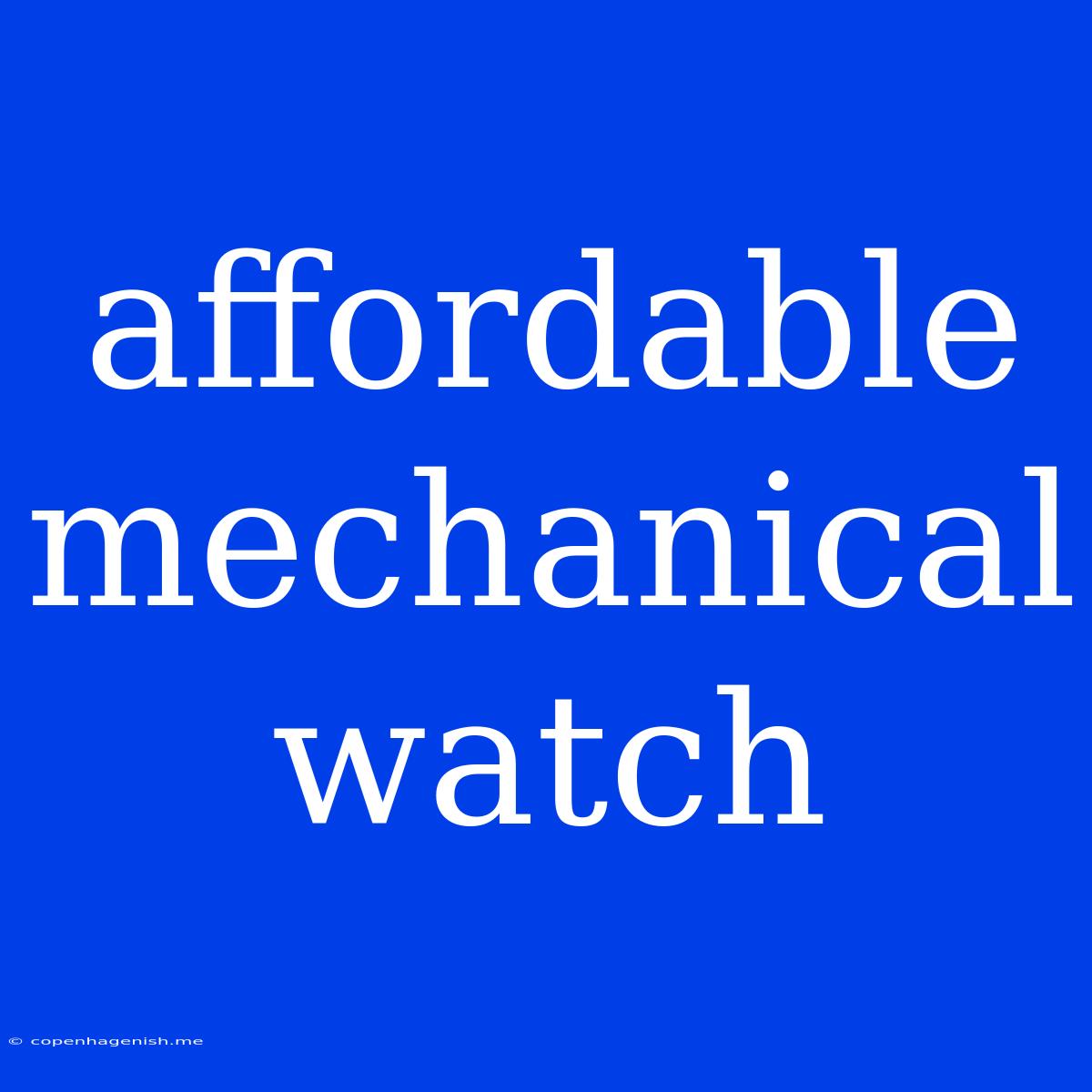 Affordable Mechanical Watch