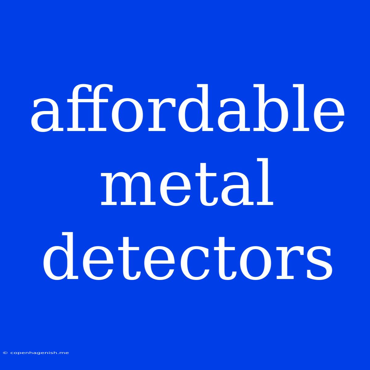 Affordable Metal Detectors