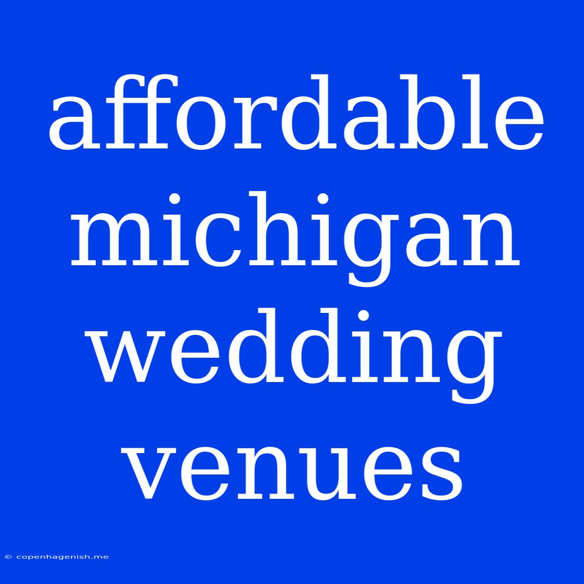 Affordable Michigan Wedding Venues