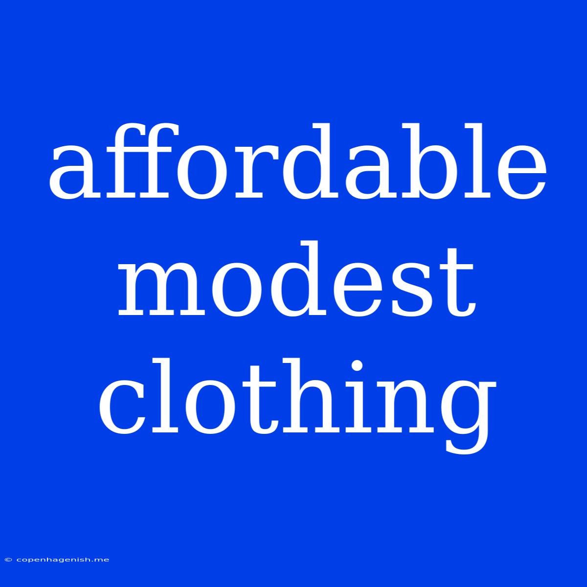 Affordable Modest Clothing