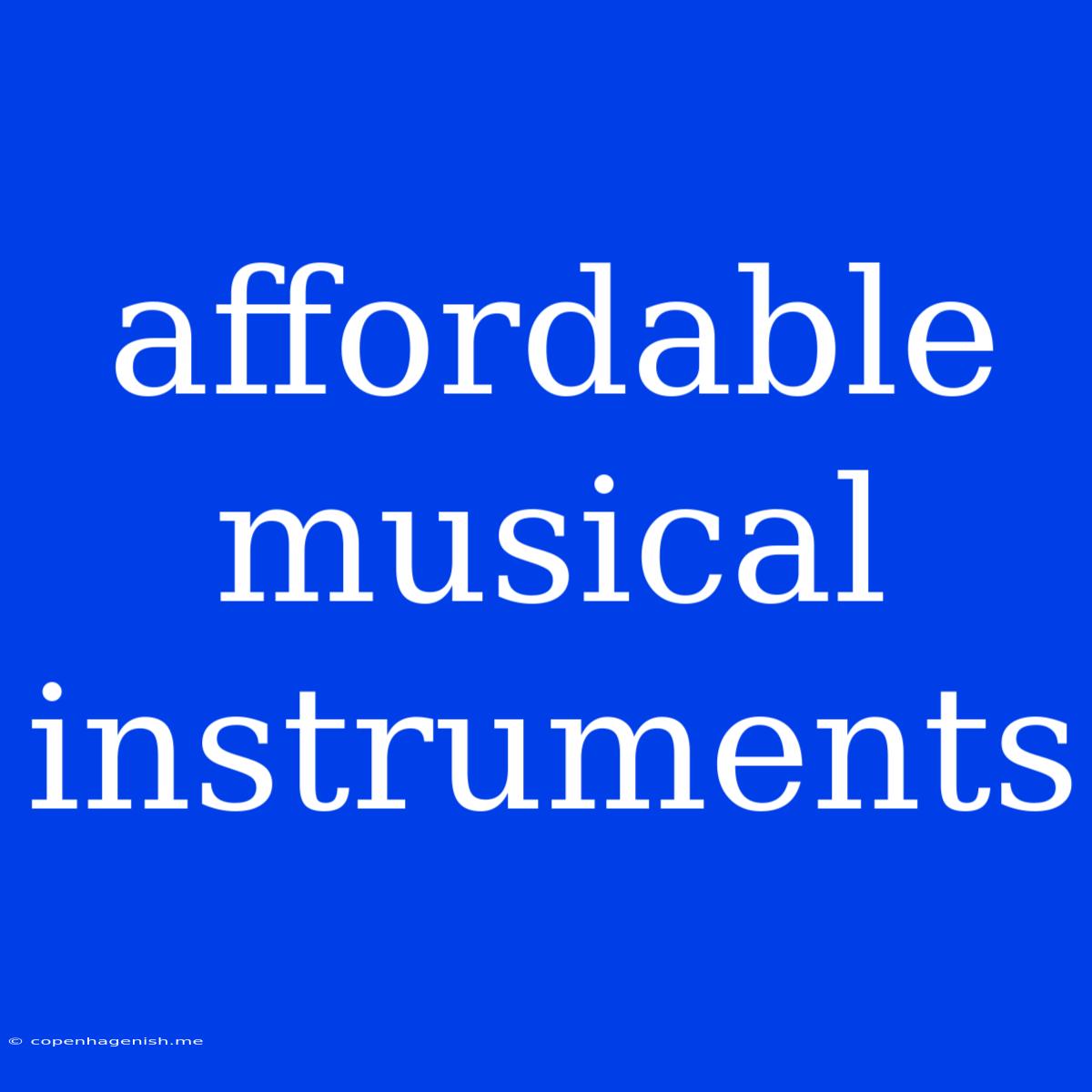 Affordable Musical Instruments