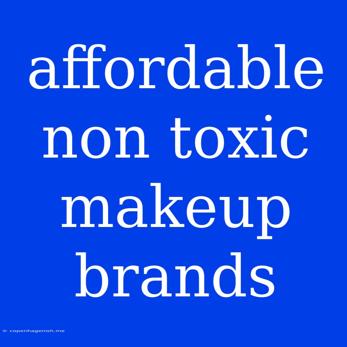 Affordable Non Toxic Makeup Brands