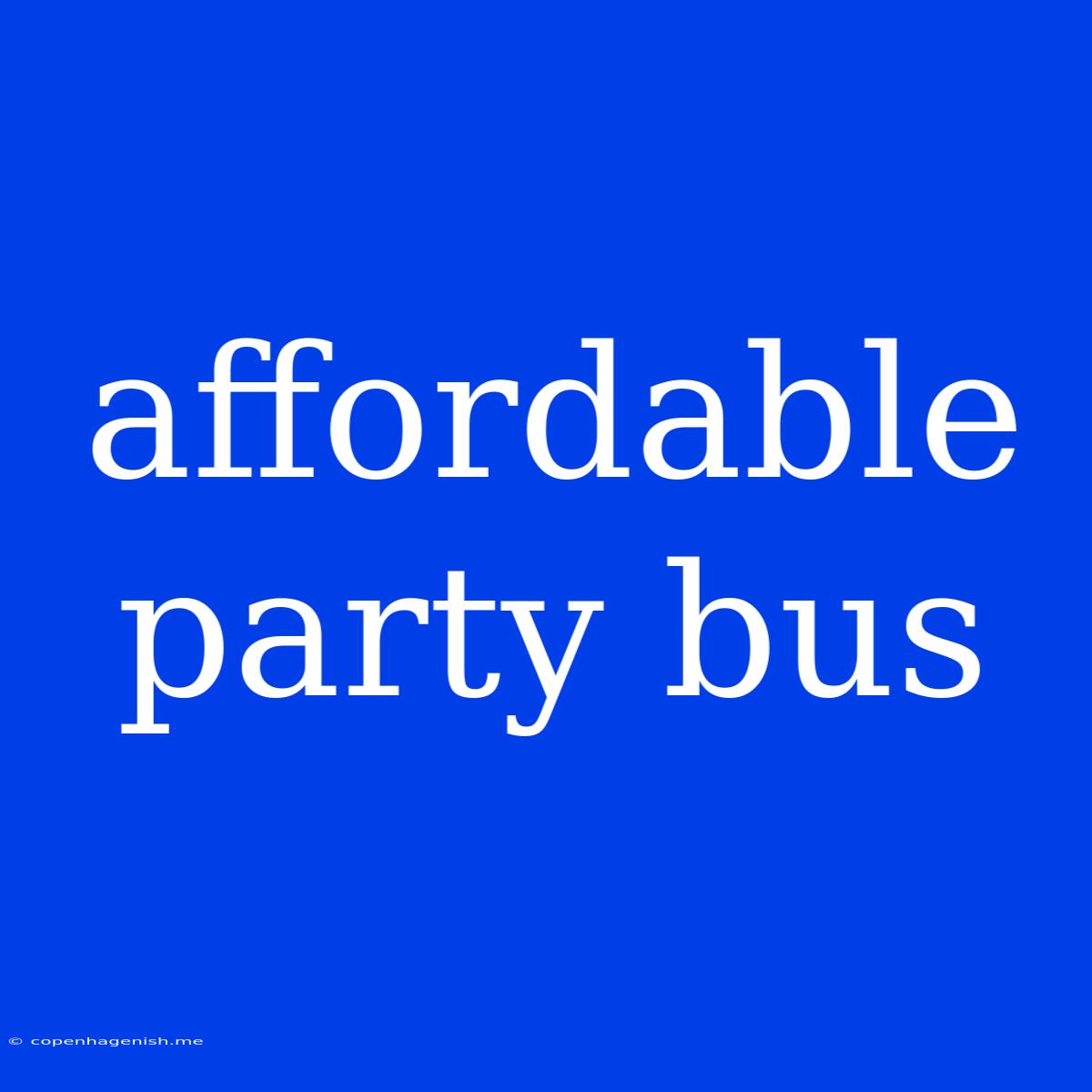 Affordable Party Bus