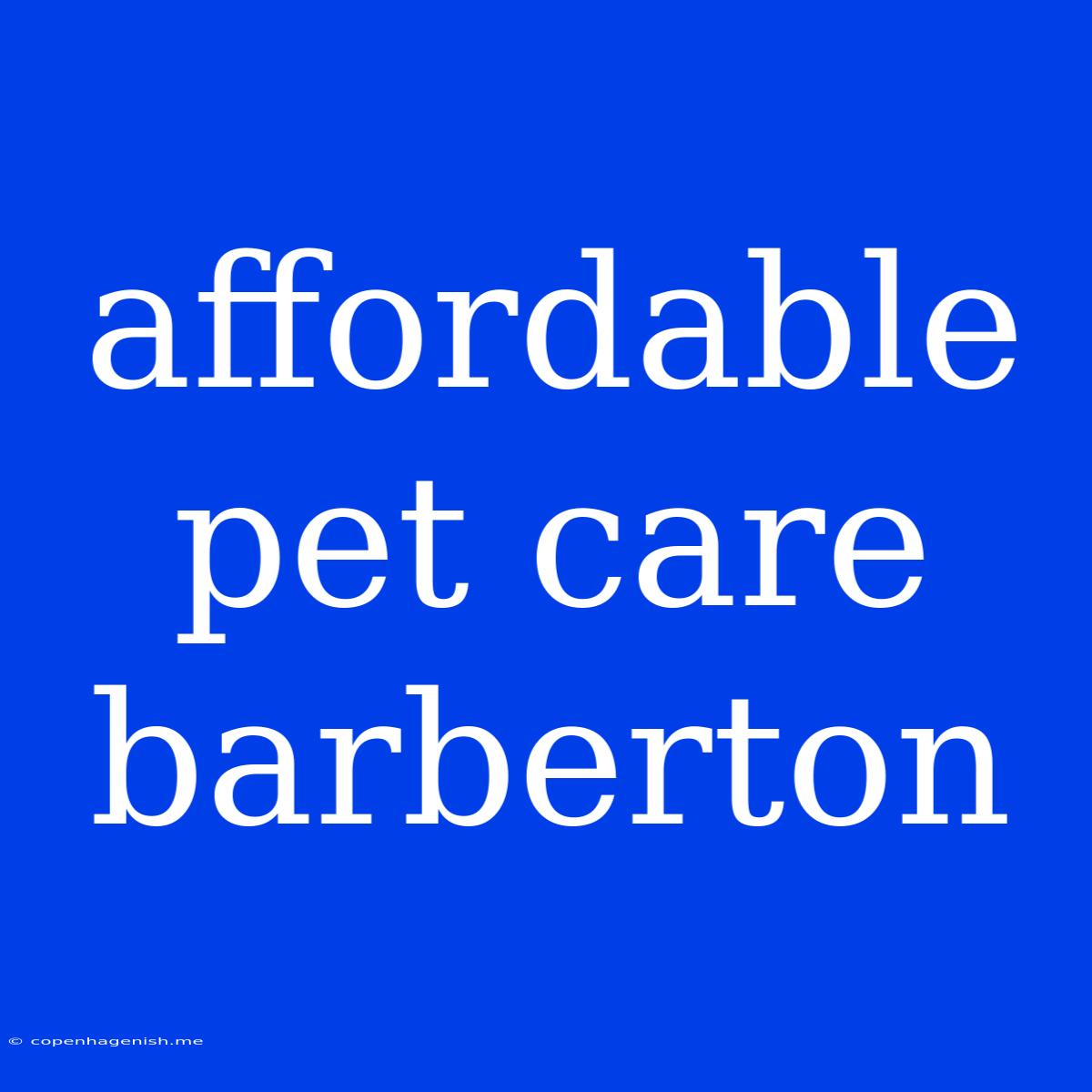 Affordable Pet Care Barberton